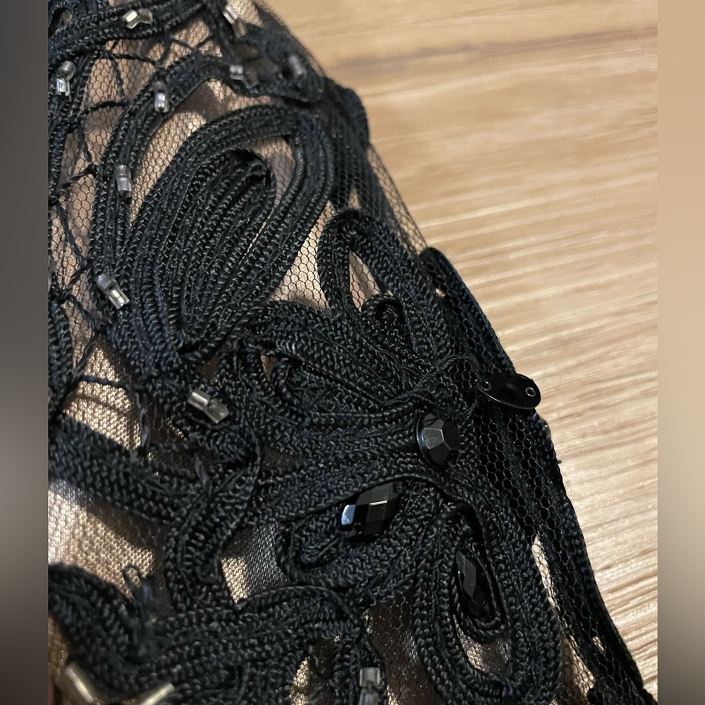 Sue Wong Nocturne Black Lace Beaded Evening Cocktail Dress Size 2 - Picture 8 of 14